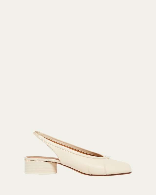 Tabi Leather Slingback Ballerina Pumps